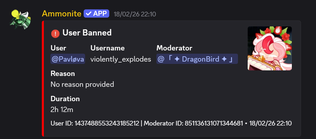Ban command example